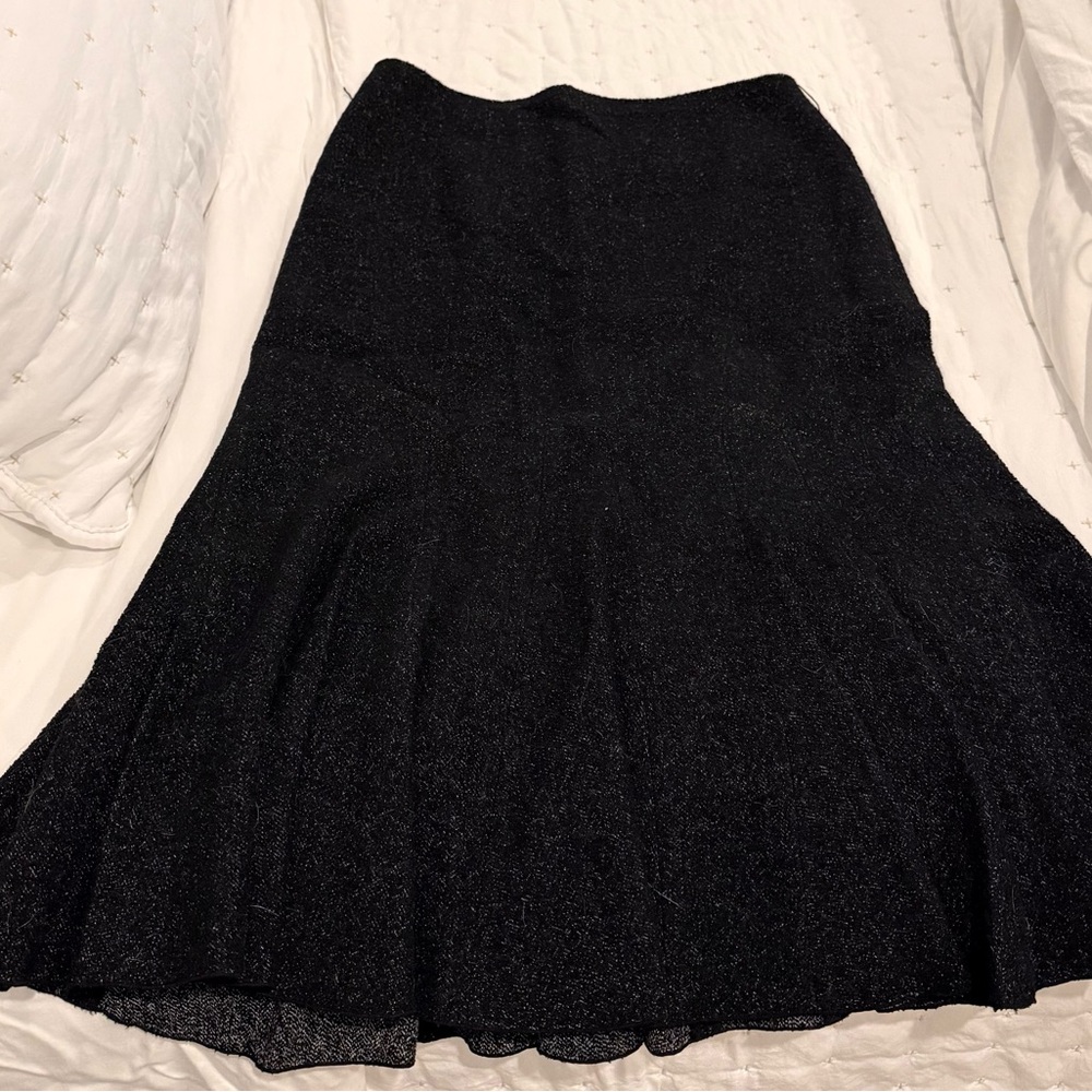 Elie Tahari Black Sparkle Tweed Mermaid Skirt